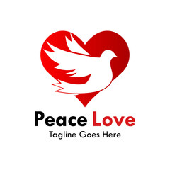 Fototapeta premium Peace love design logo template illustration