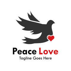 Peace love design logo template illustration
