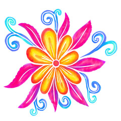 Vivid watercolor style flower illustration