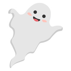Cute Halloween ghost. Vector illustration.