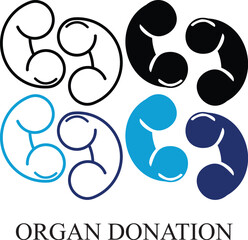 Organ Donation Colorful and black & white icon set. Editable icon Set of Charity and donation in line & fill style. High quality business icon set of charity