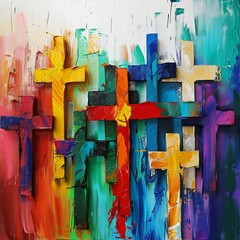 colorful crosses