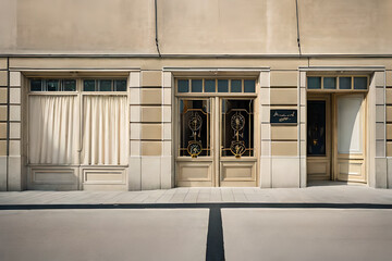 vintage  french boutique facade , charming  storefront 