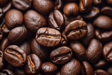 Naklejka premium brown coffee beans background 