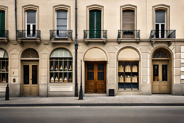 Obraz premium old typical french village facade , charming boutique storefront 