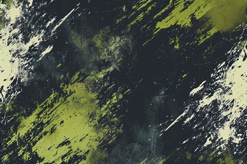 Neon Wilderness: Green and Brown Grunge Texture, Perfect for Extreme Sports and Travel - A Dynamic Vector Patter