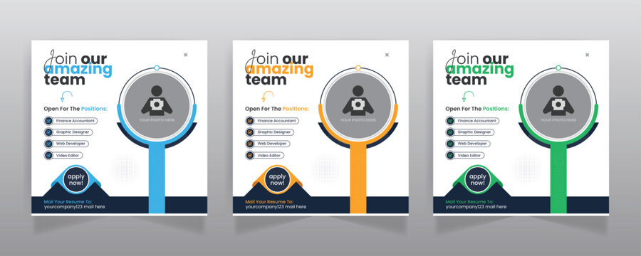 We are hiring job vacancy social media post or square web banner template