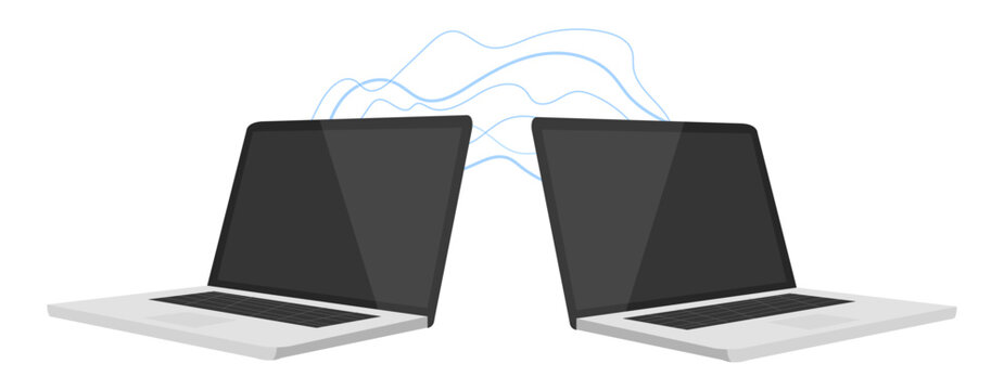Internet network, connected computers, vector illustration