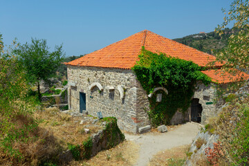 Streets, houses, ruins and fortress walls of the old town Bar. Europe. Montenegro