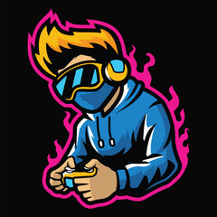 Computer Video Gamer Logo Vector