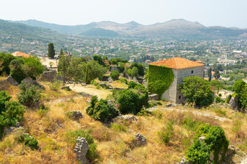 Streets, houses, ruins and fortress walls of the old town Bar. Europe. Montenegro