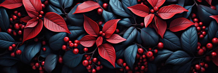 Abstract red black leaves background