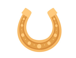 Golden horseshoe lucky symbol good luck sign vector illustration isolated on white background