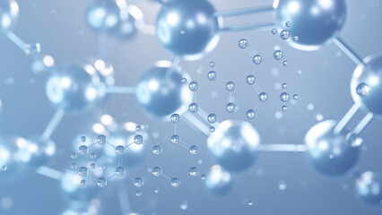 fruquintinib molecular structure 3d, flat model, kinase inhibitor, structural chemical formula view from a microscope