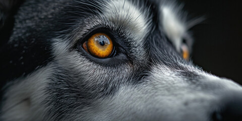Obraz premium Close up of a do's face, eyes and nose, Dog's day banner 