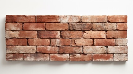 A backdrop of textured bricks, isolated against a pristine white background, captures attention in...