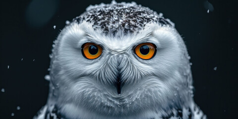 close up of a m snowy owl  