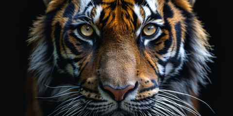 close up of a tiger's face 