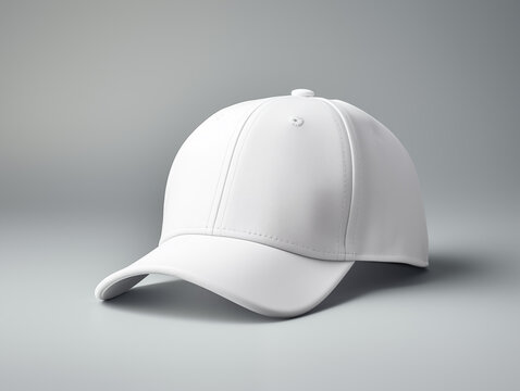 Photo a white cap mockup, baseball caps on the simple background
