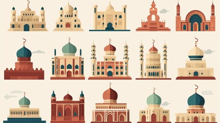 Collection of vibrant and stylish vector travel flat icons set for creative design projects