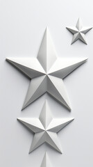 Obraz premium White star shapes, on a light gray background created with Generative Ai