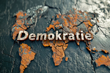 Verletzliche Demokratie weltweit - Symbolbild  - obrazy, fototapety, plakaty