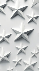 Obraz premium White star shapes, on a light gray background created with Generative Ai