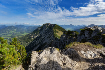 Berglandschaft in der Nähe von Bad Hindelang und Oberjoch. Berg Iseler und Schmugglerpfad.