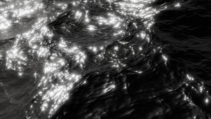 water sea black ocean black texture background illustration 3d rendering 4k abstract