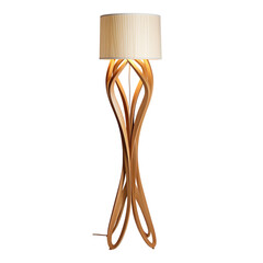 front view of Bentwood floor lamp isolated on a white transparent background.