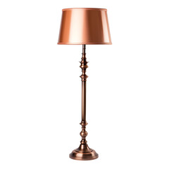 Obraz premium front view of Copper Floor floor lamp isolated on a white transparent background.