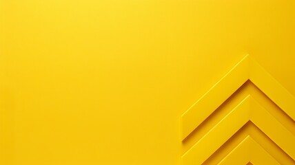 Bright yellow arrow stands out boldly against a monochromatic background - obrazy, fototapety, plakaty