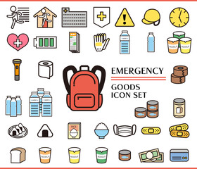 防災アイコンセット 備蓄【食料】自然災害 災害 地震