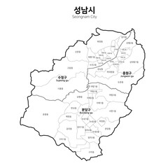 대한민국 성남시 지도