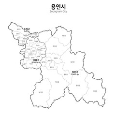 대한민국 용인시 지도