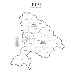 대한민국 천안시 지도
