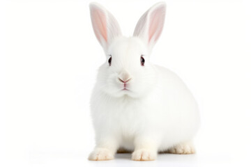 Obraz premium cute fluffy rabbit on a white background 