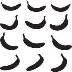 set of bananas isolated