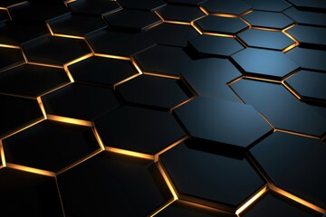Abstract black of futuristic surface honeycom hexagon pattern
