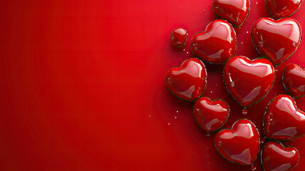 Happy Valentine's Day a green background, 3D Rendering, 3D Illustration.