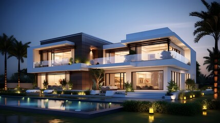 Obraz premium luxury hotel in the night