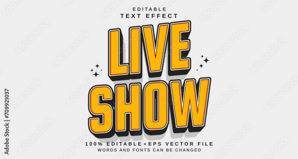 Poster editable text style effect - live show text style theme.