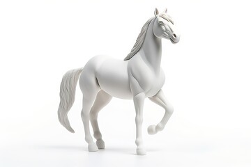 3d horse molded from plasticine on a white background. plasticine, sculpture of an animal. Modeling. Clay