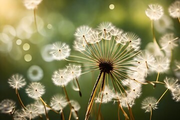 close up of dandelion Generated with AI.