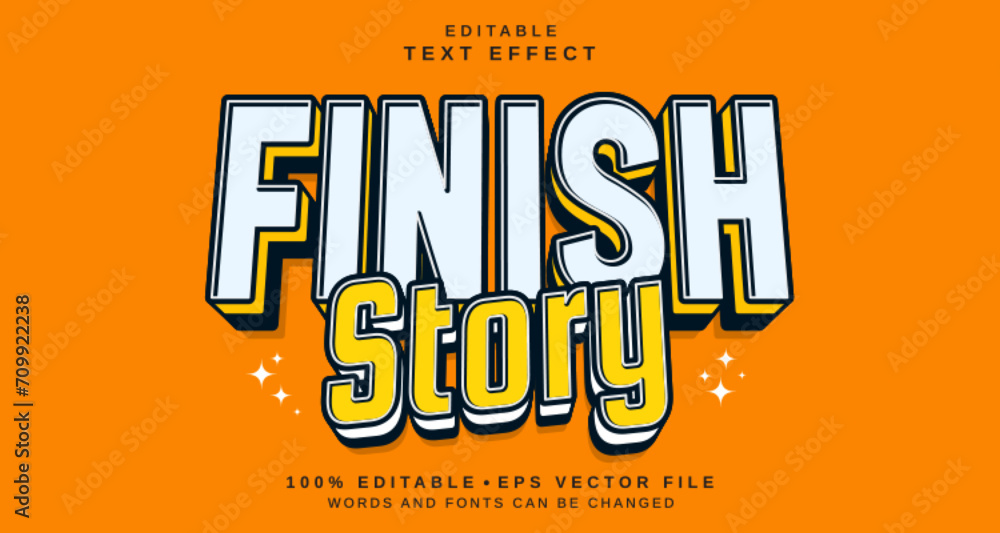 Aufkleber editable text style effect - finish story text style theme.