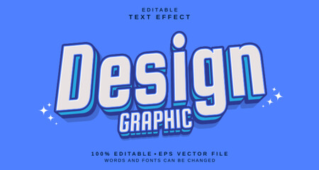 Obraz premium Editable text style effect - Simple Blue text style theme.