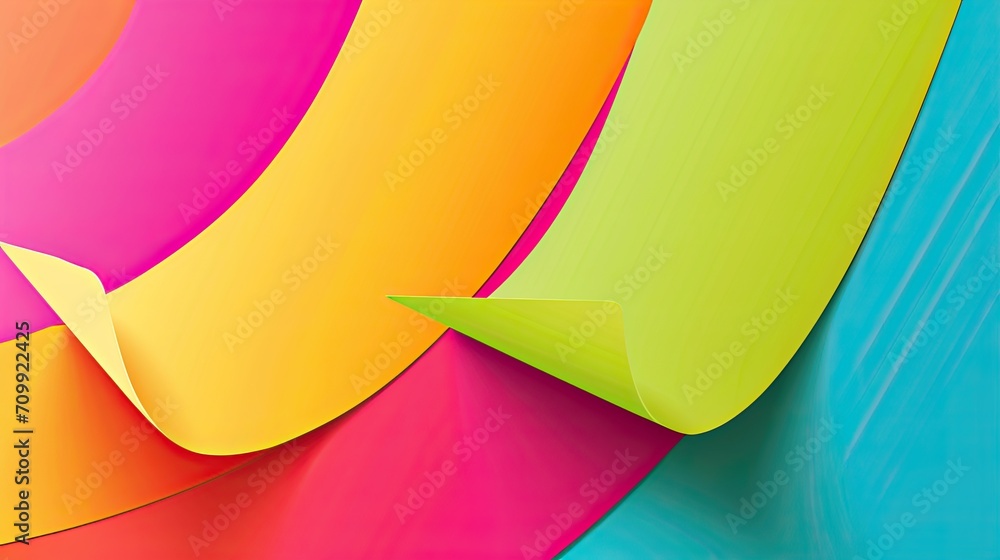 Poster abstract colorful background with curved sheets of paper