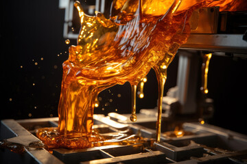 Industrial 3D printer printing honey