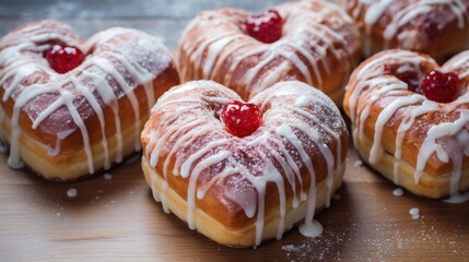 A bunch of doughnuts that are sitting on a table