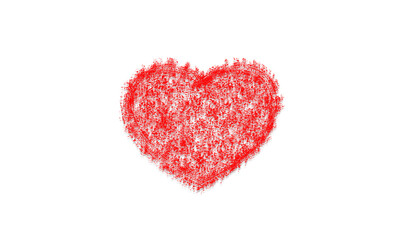 red heart on white background